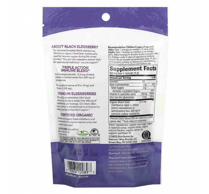 Sambucus Organic Honey Lemon Lozenge - 24ct