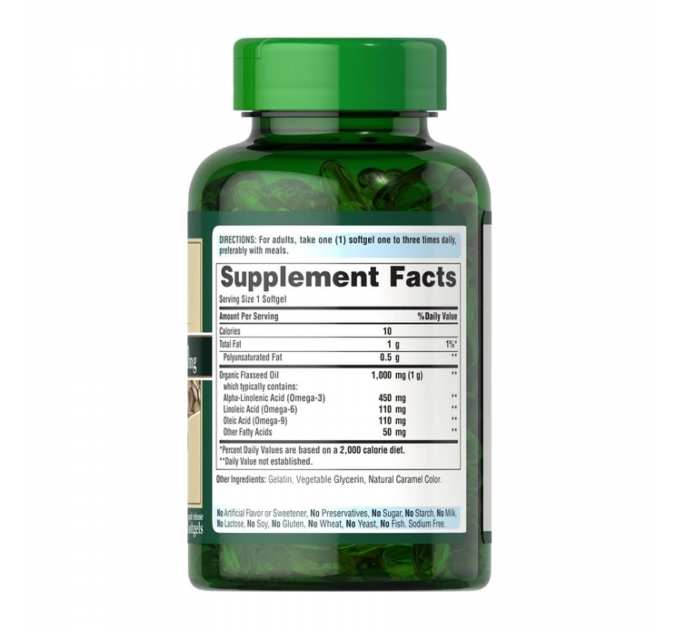 Natural Flax Oil 1200mg - 120 softgels