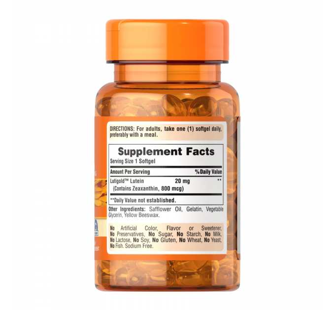 Lutein 20 mg with Zeaxanthin - 60 softgels