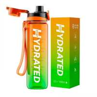 Hydrated Water Bottle - 1000ml Tritan Green Orange (Пошкоджена упаковка)