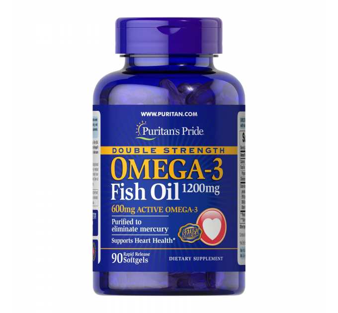 Double Strength Omega-3 Fish Oil 1200mg/600mg Omega-3 - 90 sgels