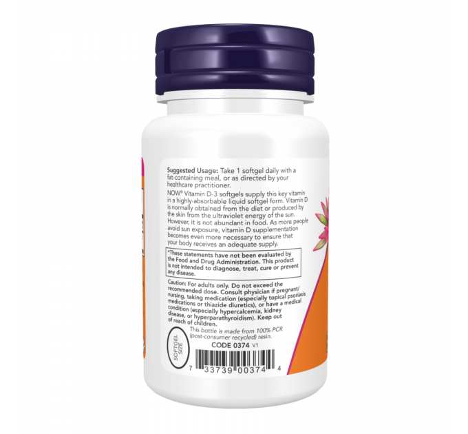 Vitamin D-3 5000 IU - 30 softgels