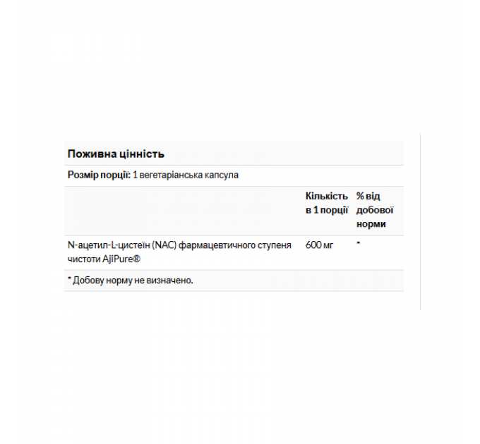 N-Acetyl L-Cysteine 600 mg - 60 caps