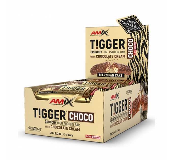 Tigger Zero Choco Protein Bar - 20x60g Marzipan Cake