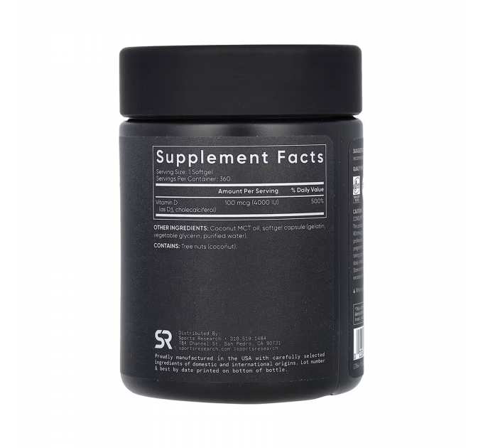Vitamin D3 4000IU - 360 softgels