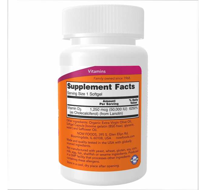 Vitamin D-3 50,000 IU - 50 softgels