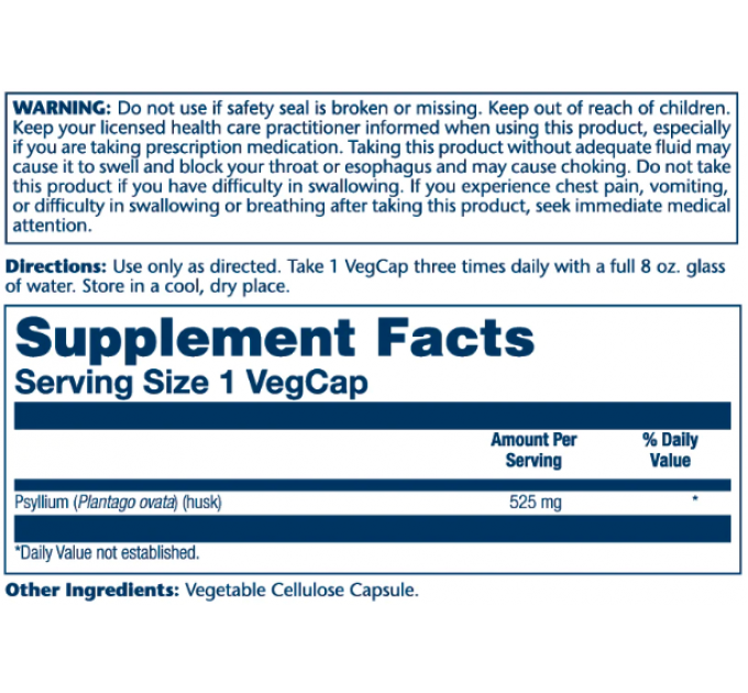 Psyllium Husk 525mg - 100 vcaps