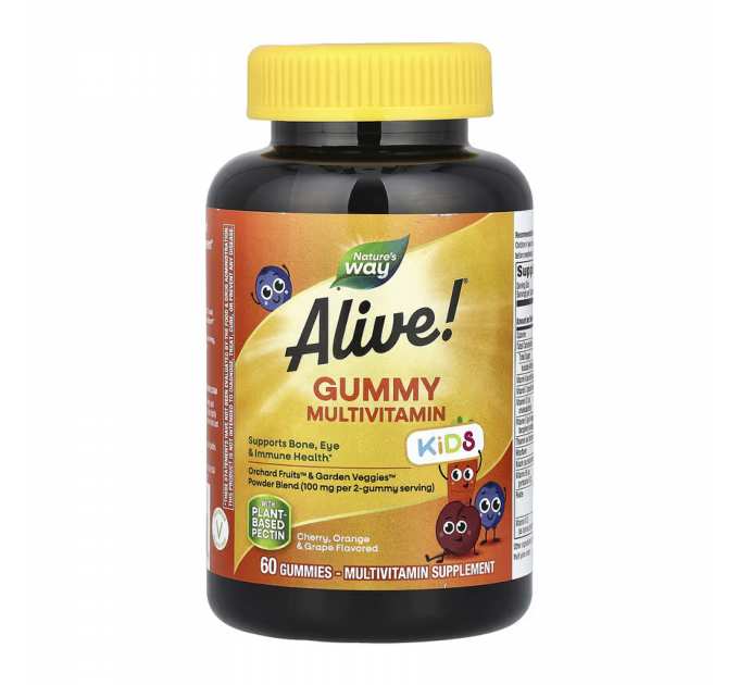 Alive! Children's Gummy Multivitamin, Gluten Free, Made with Pectin - 60 Gummies