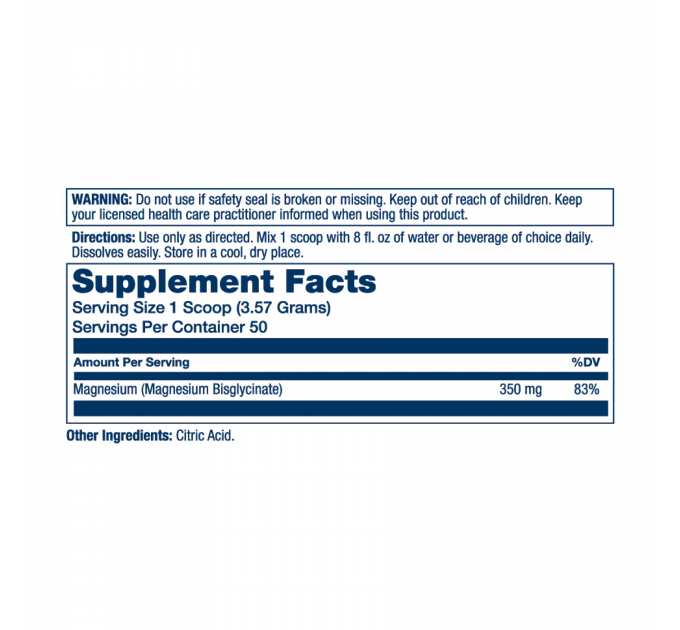 Magnesium Glycinate Powder - 179g Unflavored