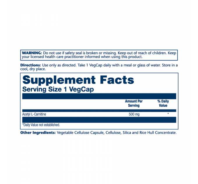 Acetyl L-Carnitine 500mg - 30 vcaps