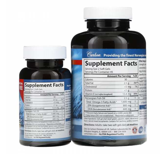 Elite Omega-3 Gems - 90+30 softgels