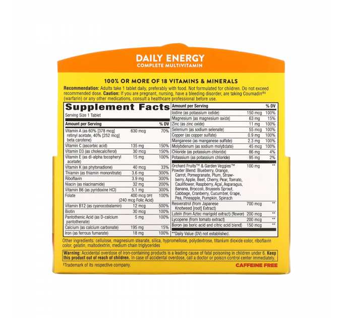 Daily Energy (With Iron) - 60 tabs