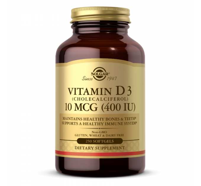 Vitamin D3 (Cholecalciferol) 10mcg (400 IU) - 250 Softgels