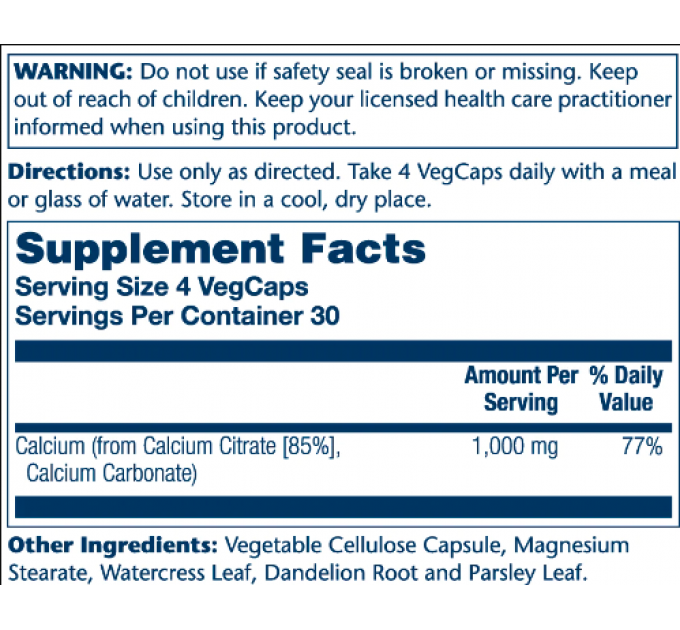 Calcium Citrate 1000mg - 120 vcaps
