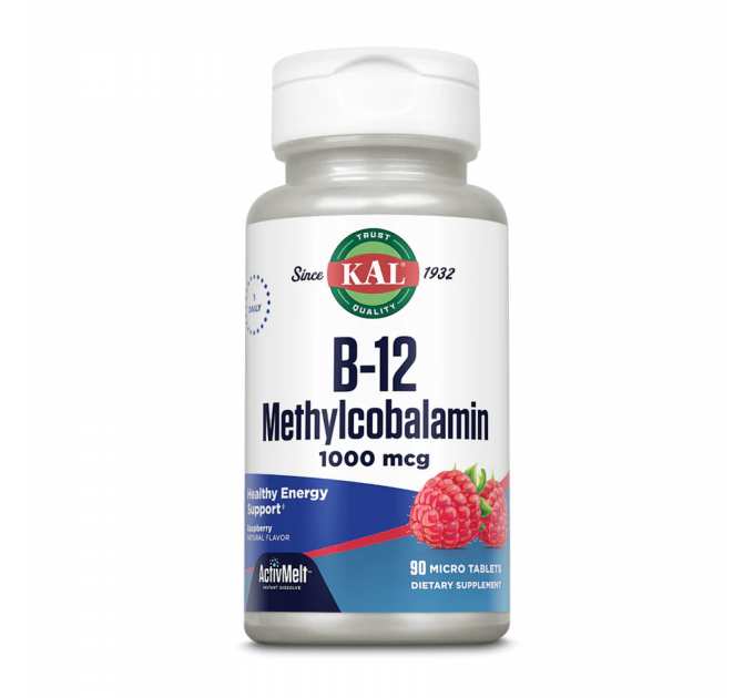B-12 Methylcobalamin 1000 mcg - 90 tabs Raspberry