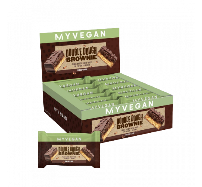 Vegan Double Dough Brownie - 12x60g Chocolate Chip