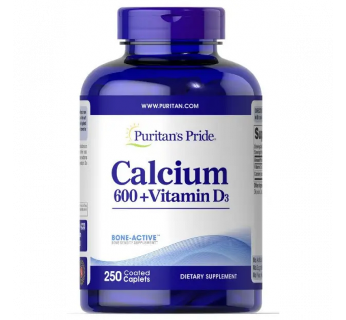 Calcium Carbonate 600mg + Vitamin D125 iu - 250 cap