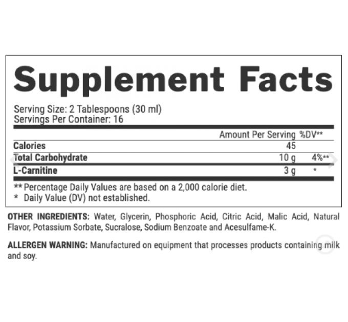 Liquid L-Carnitine 3000 - 480ml Berry Blast