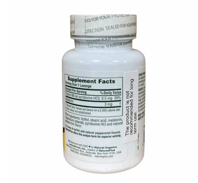 Melatonin Sublingual 3mg with B6 - 60 tabs