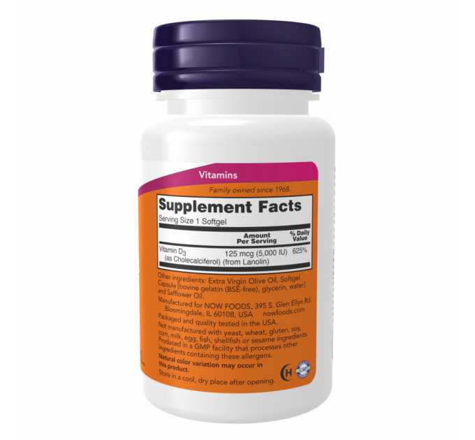 Vitamin D-3 5000 IU - 240 softgels