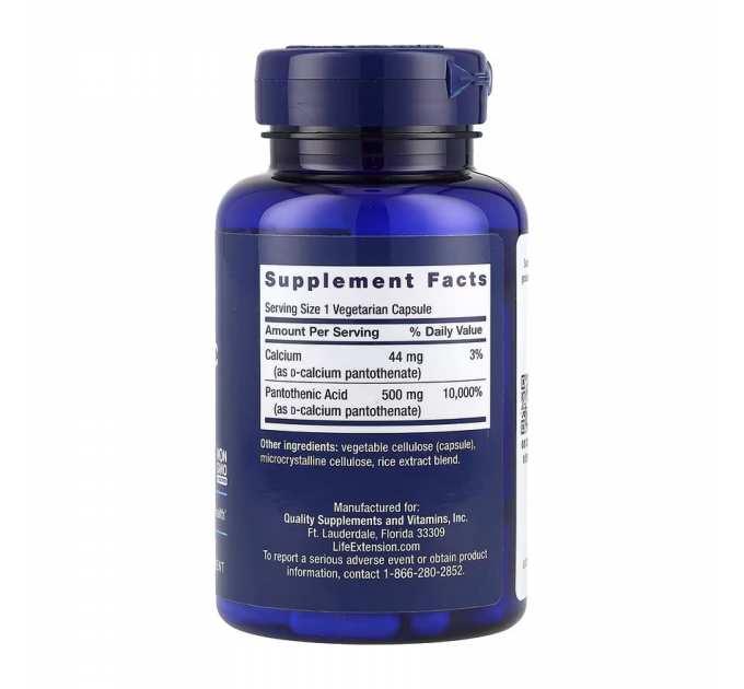 Pantothenic Acid 500 mg - 100 vcaps
