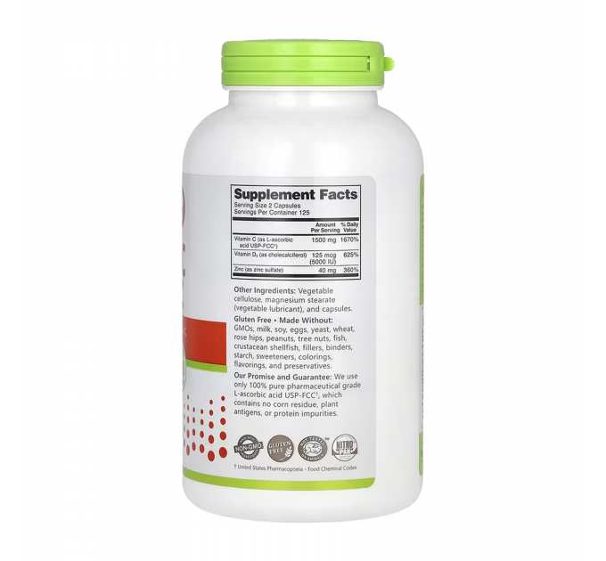 Vitamin C + D3 & Zinc - 250 caps