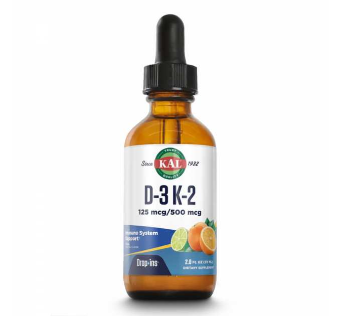 D3 K2 DropIns 125mcg - 2 oz Citrus
