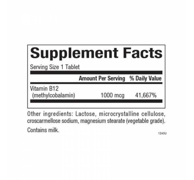 B12 Methylcobalamin 1000 mcg - 180 tabs (Пошкоджена банка)