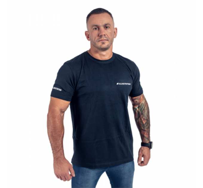 T-Shirt Men Slim Green & White Logo - L