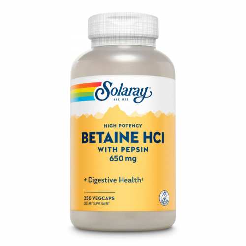 High Potency Betaine HCl with Pepsin 650mg - 250 veg caps