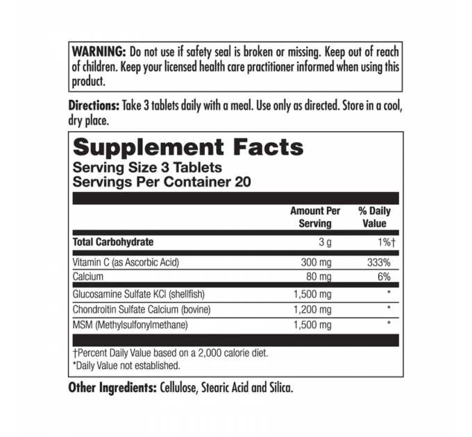 Glucosamine Chondroitin MSM - 60 tabs