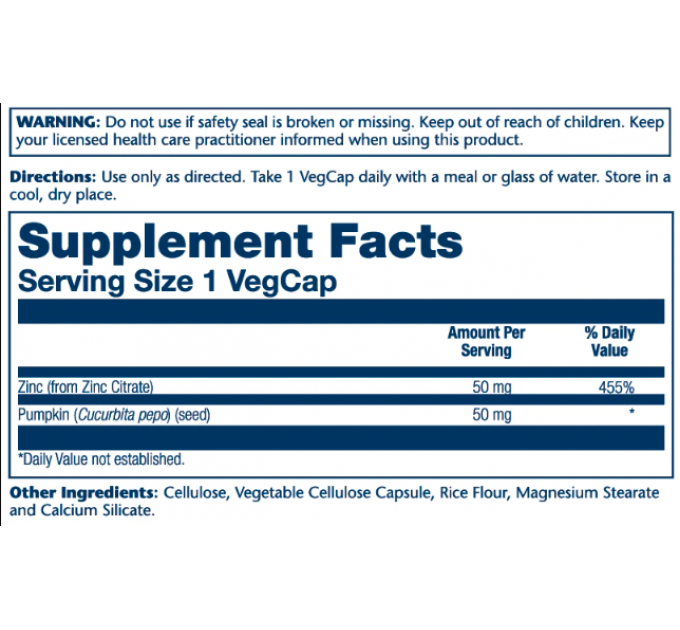 Zinc Citrate 50mg - 60 vcaps