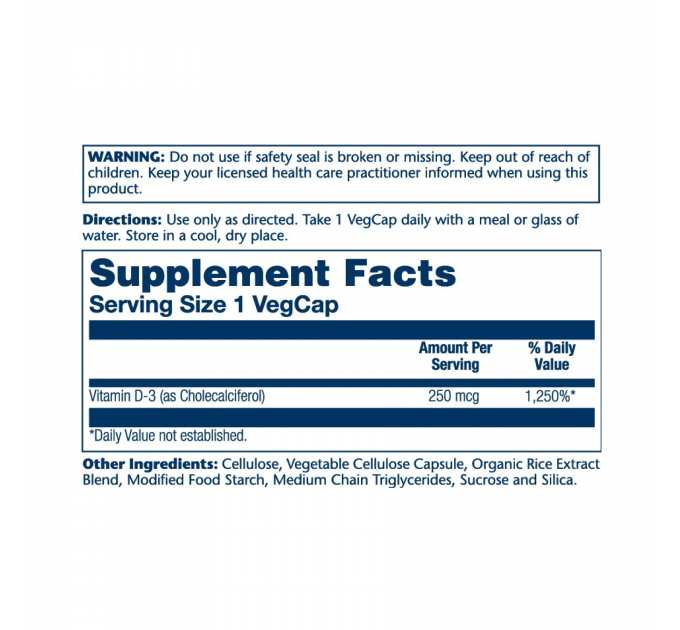 Super Strength Vitamin D-3 250mcg - 60 vcaps