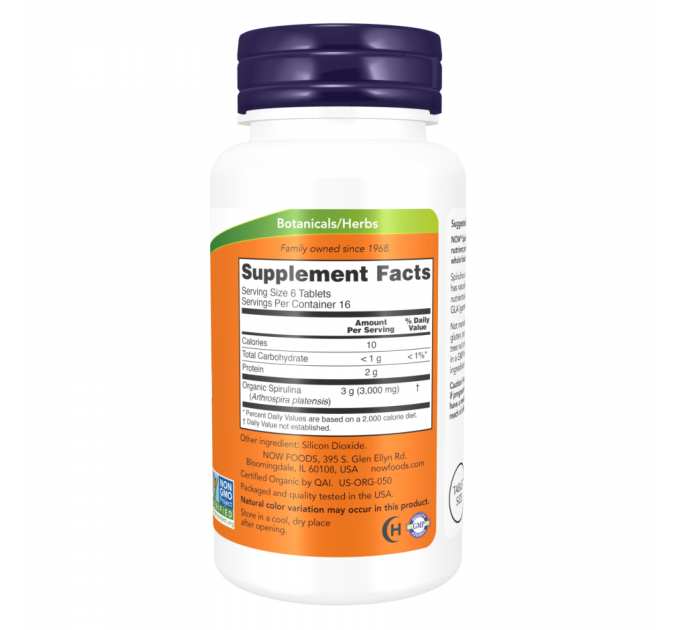 Org Spirulina 500mg - 500 tabs
