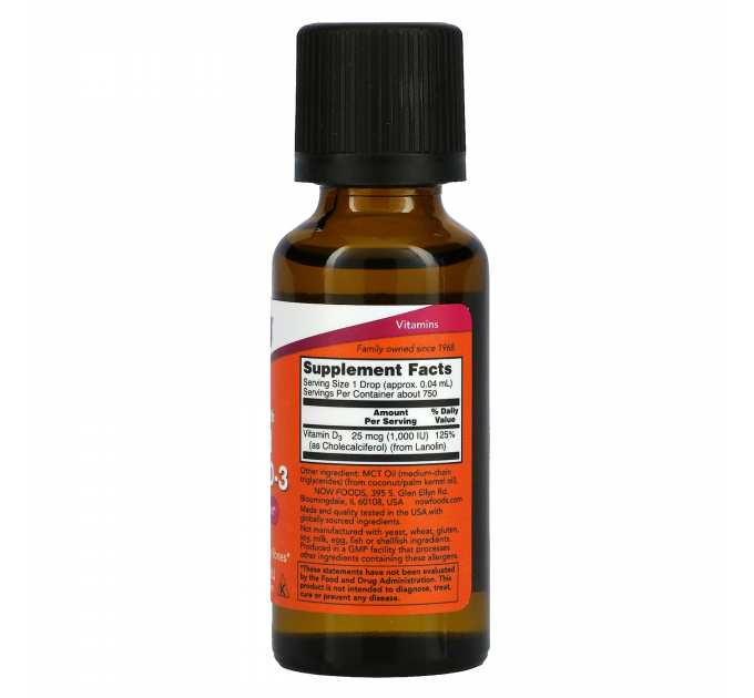 Liquid Vitamin D-3 - 30ml (1fl oz)
