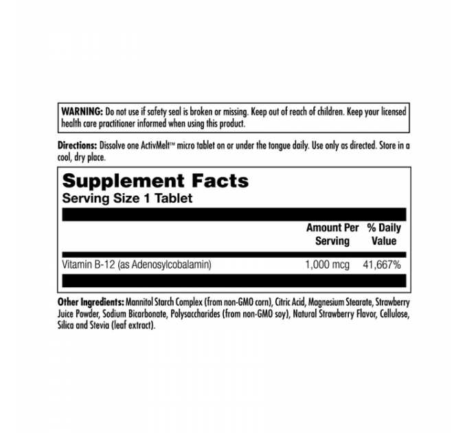 B12 Adenosylcobalamin 1000mcg - 90 tabs