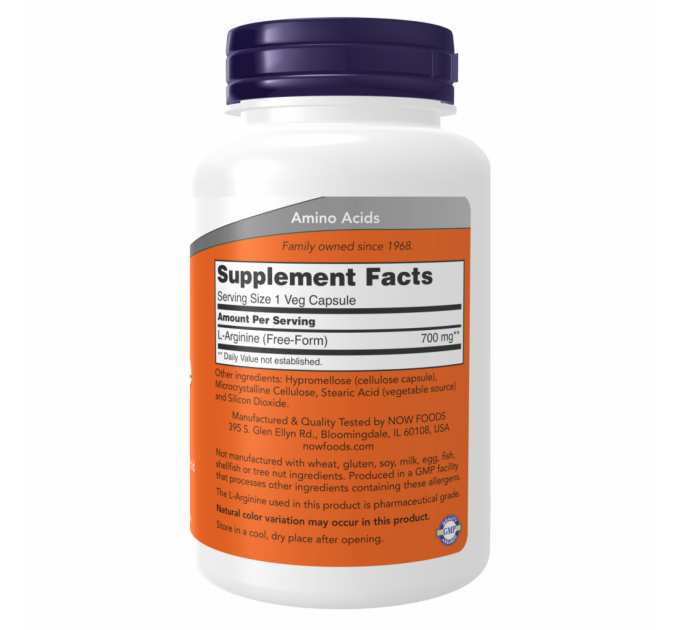 L-Arginine 700mg - 180 vcaps