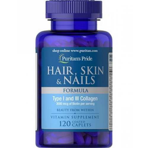 Hair Skin and Nails Formula Type 1 and 3 Collagen - 60 caps
