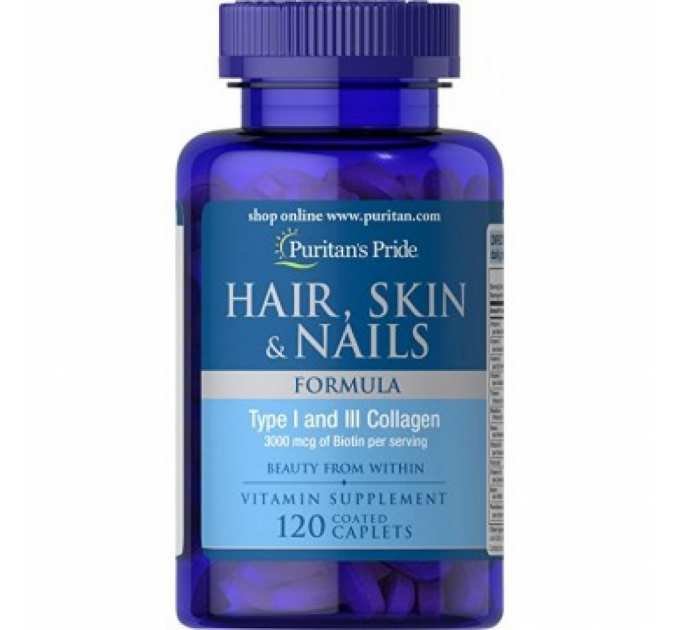 Hair Skin and Nails Formula Type 1 and 3 Collagen - 60 caps