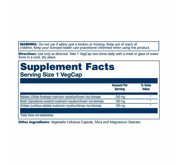 Mushroom Immune Complex 600mg - 100 vcaps