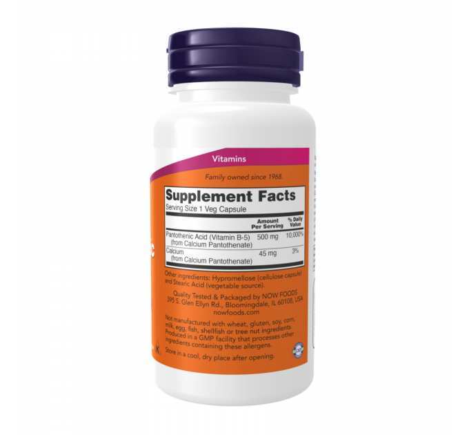 Pantothenic Acid 500 mg - 250 vcaps