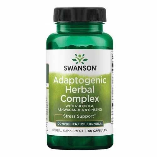 Adaptogenic Herbal Complex (Rhodiola Ashwagandha Ginseng) - 60caps (Пошкоджена етикетка)