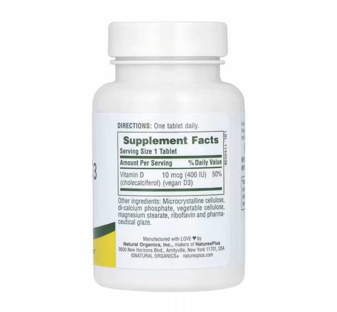 Vitamin D3 400IU - 90 tabs