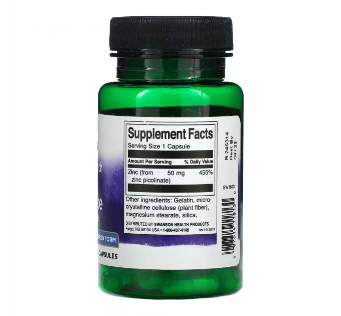 Extra Strength Zinc Picolinate Body Preferred Form 50mg - 60 caps