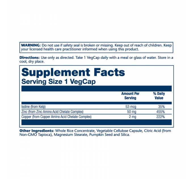 Zinc Copper - 100 vcaps