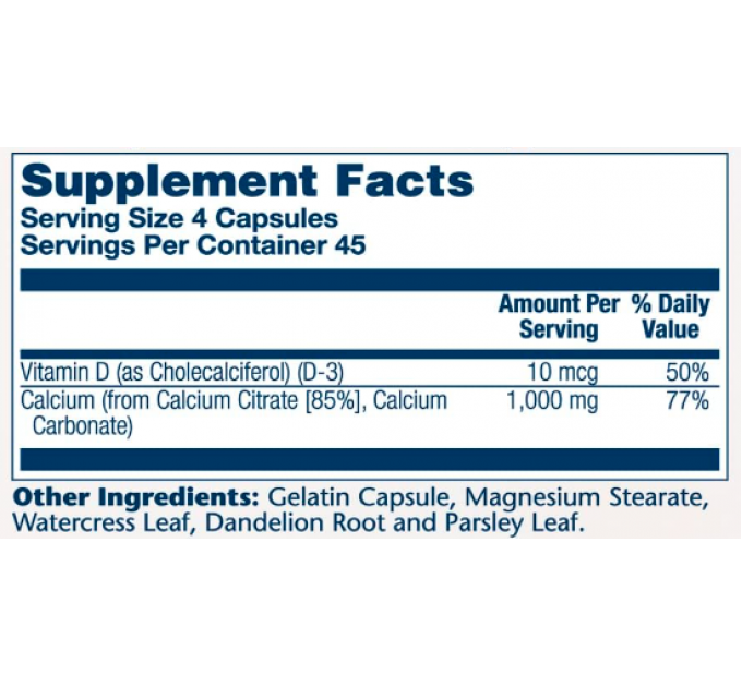 Calcium w/ D3 Citrate 1000mg - 90 caps