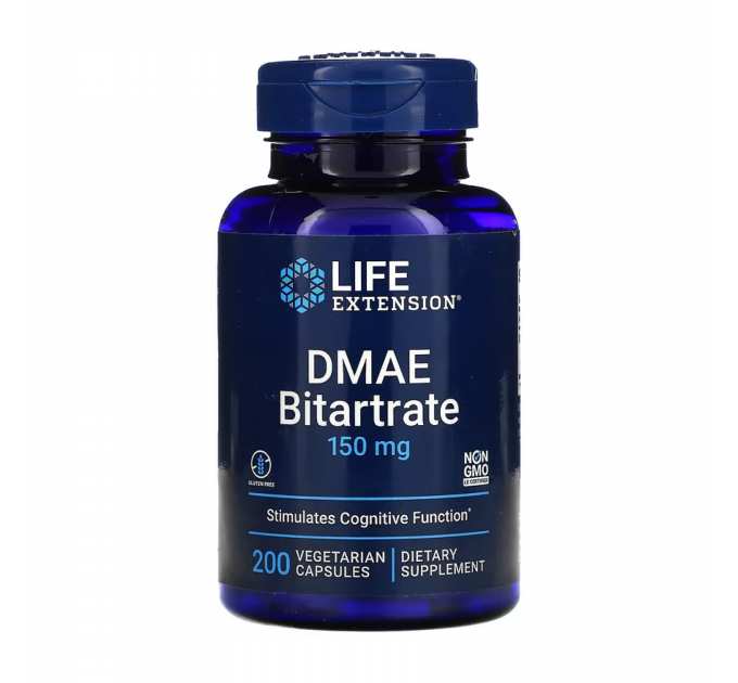 DMAE Bitartrate 150mg - 200 vcaps (Пошкоджена банка)