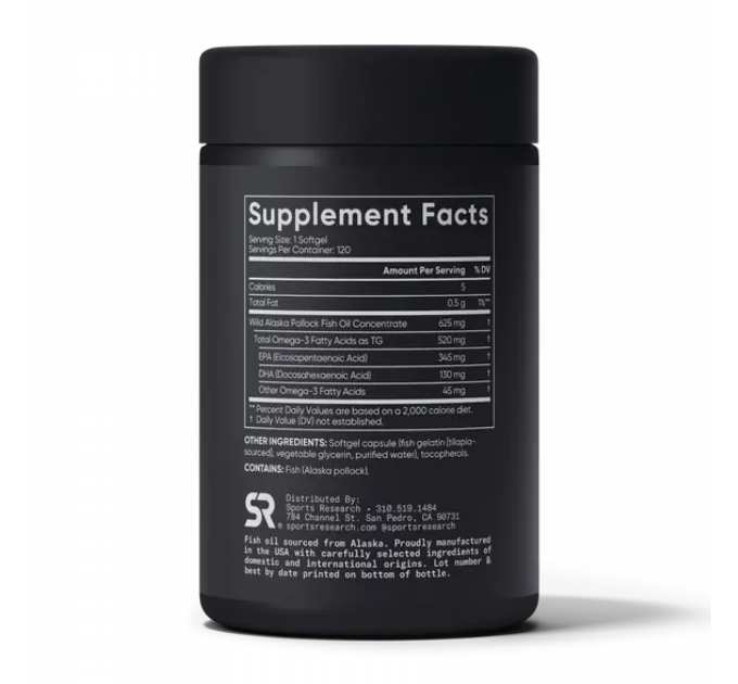Omega-3 Fish Oil Alaska 625mg - 120 mini softgels