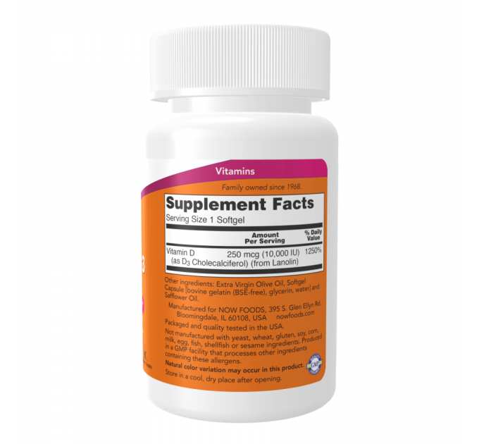 Vitamin D-3 10000 IU - 30 softgels