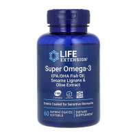 Super Omega-3 EPA/DHA Fish Oil Sesame Lignans & Olive Extract Enteric Coated - 60 softgels